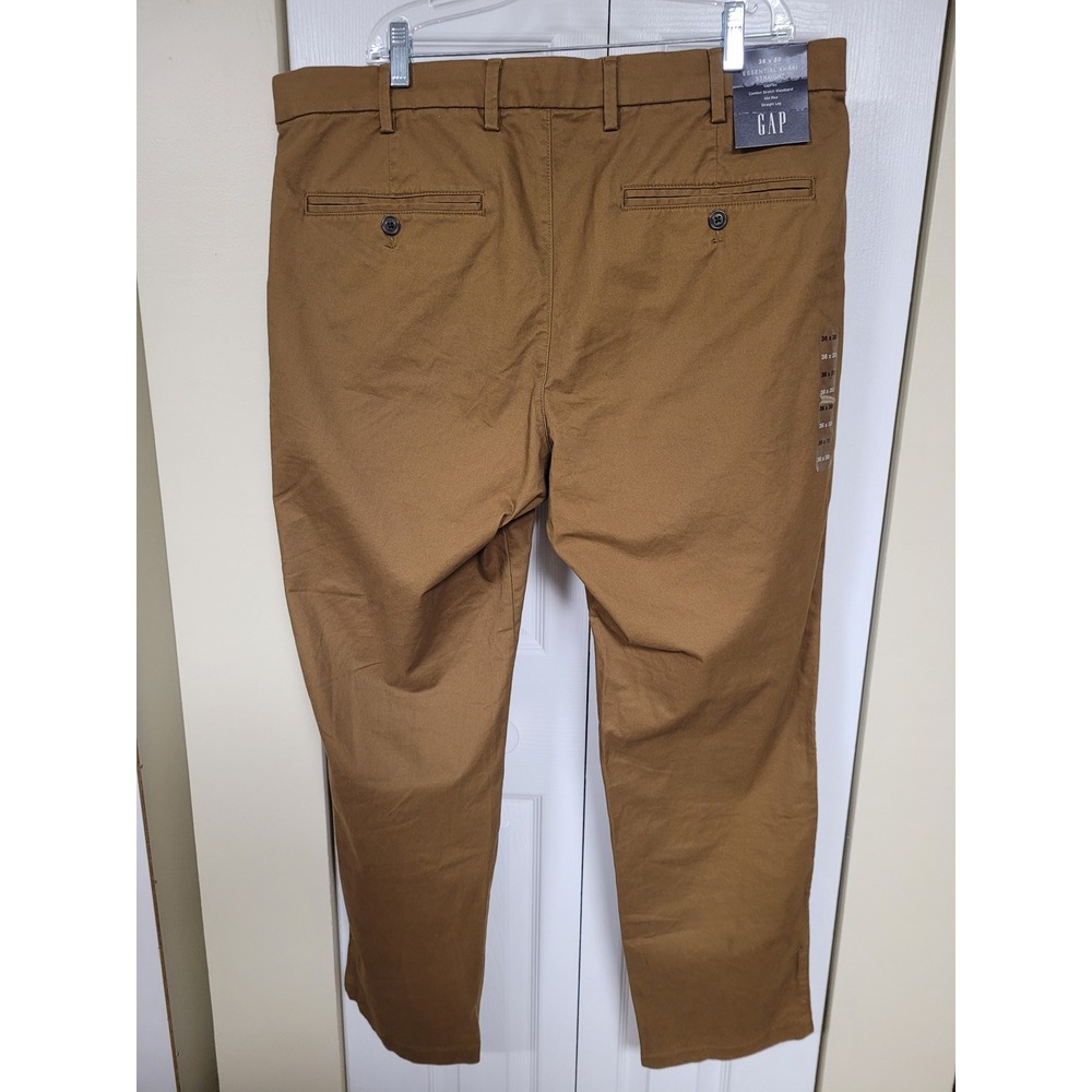 Gap Essential Khaki Straight Cognac GapFlex Chino's Stretch Pants 36x30 NWT - Picture 6 of 7
